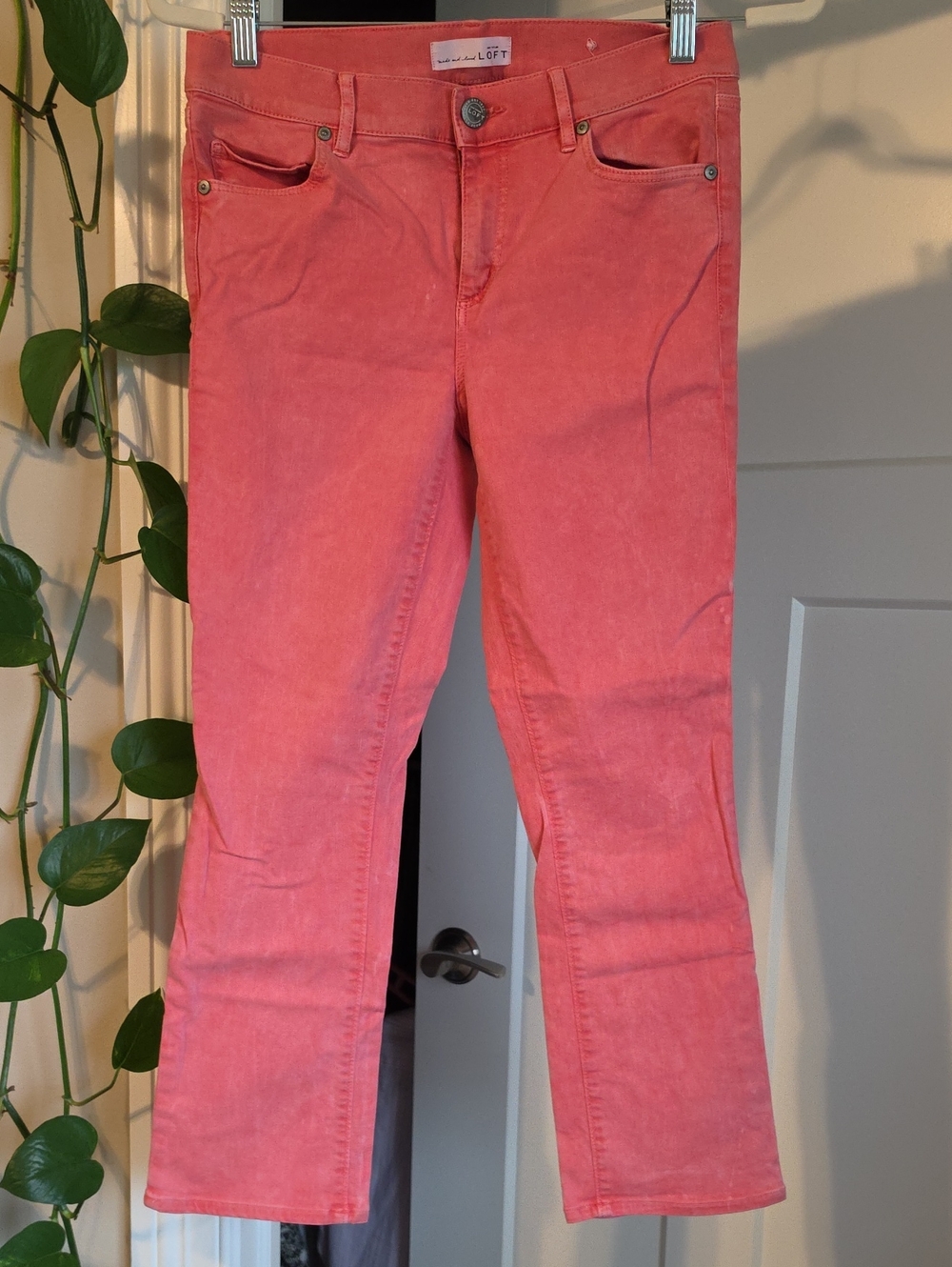 LOFT Coral Pink Cropped Jeans